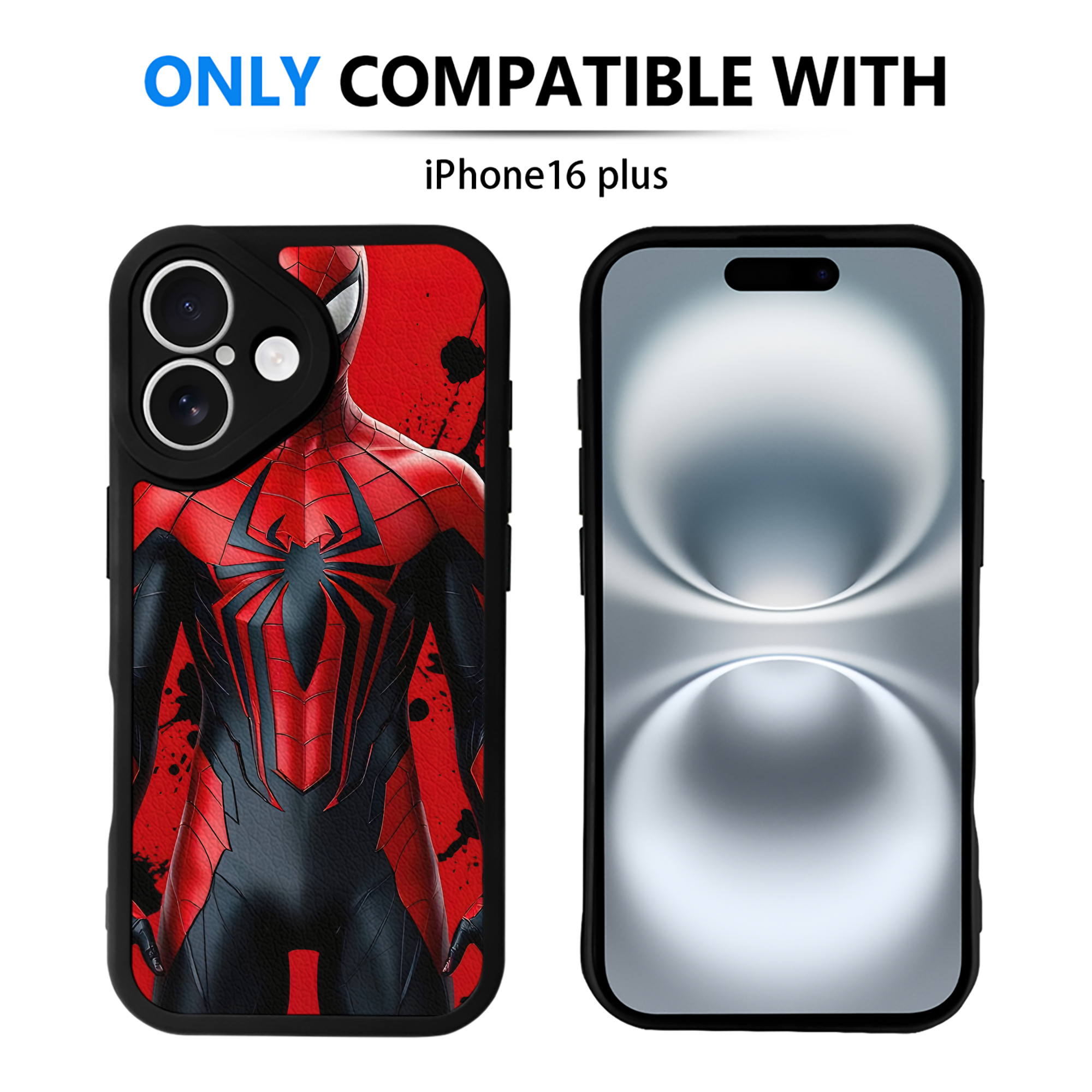 （画像用） Spider Man スパイダーマン 【iPhone 16シリーズ対応】シリコンスマホケース（レザー調） 材質：シリコン